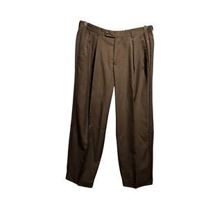 Boss Hugo Boss Dress Pants 35x28 Black Cuff Hem 100% Wool Vintage Luxury